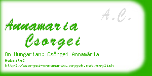 annamaria csorgei business card